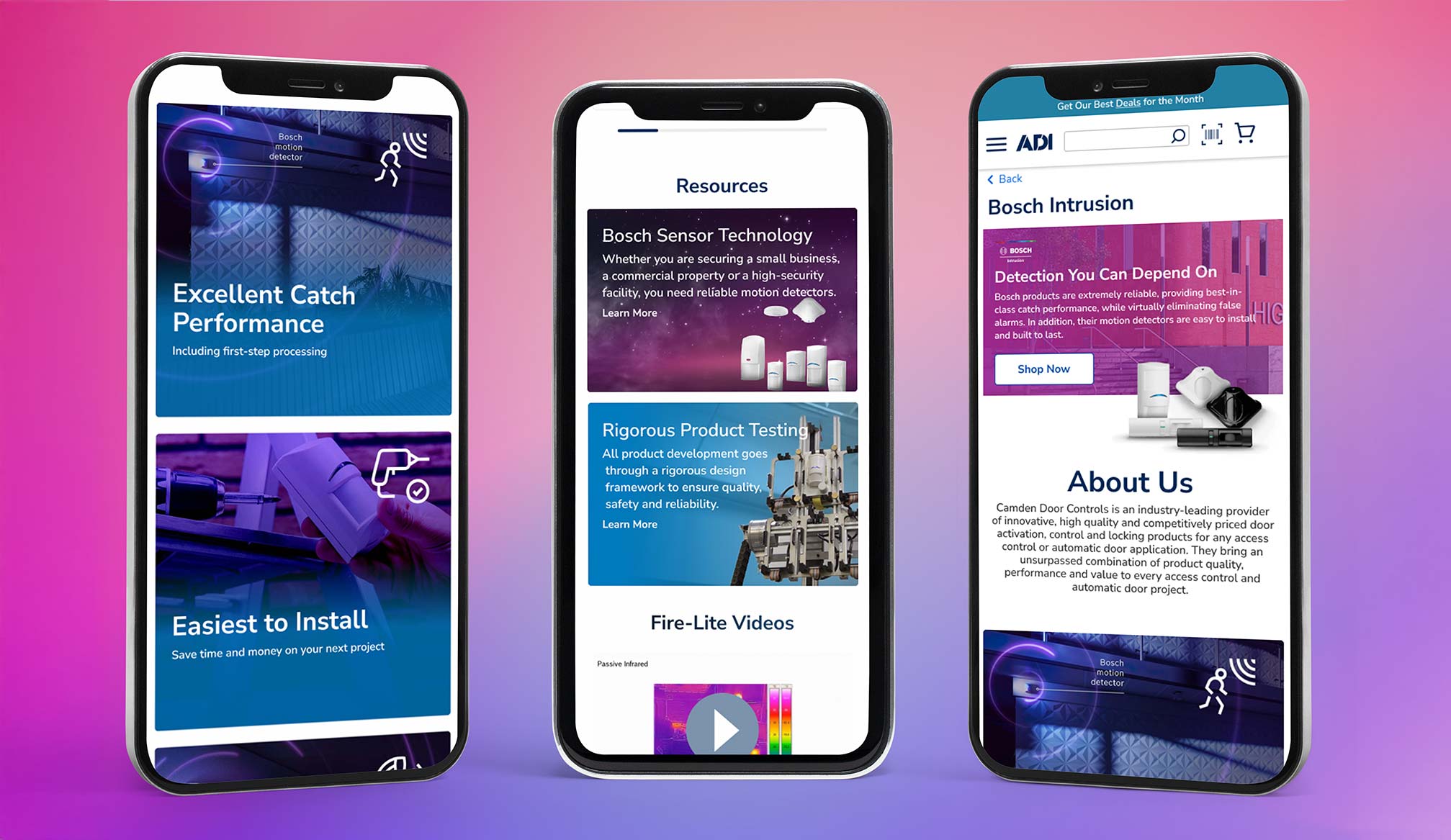 Bosch landing page — mobile high-fidelity prototype